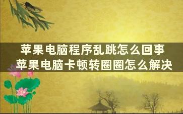 苹果电脑程序乱跳怎么回事 苹果电脑卡顿转圈圈怎么解决